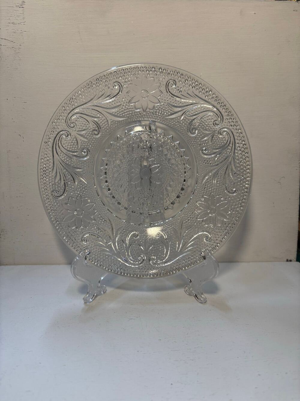 Vintage Crystal Depression Glass Plate